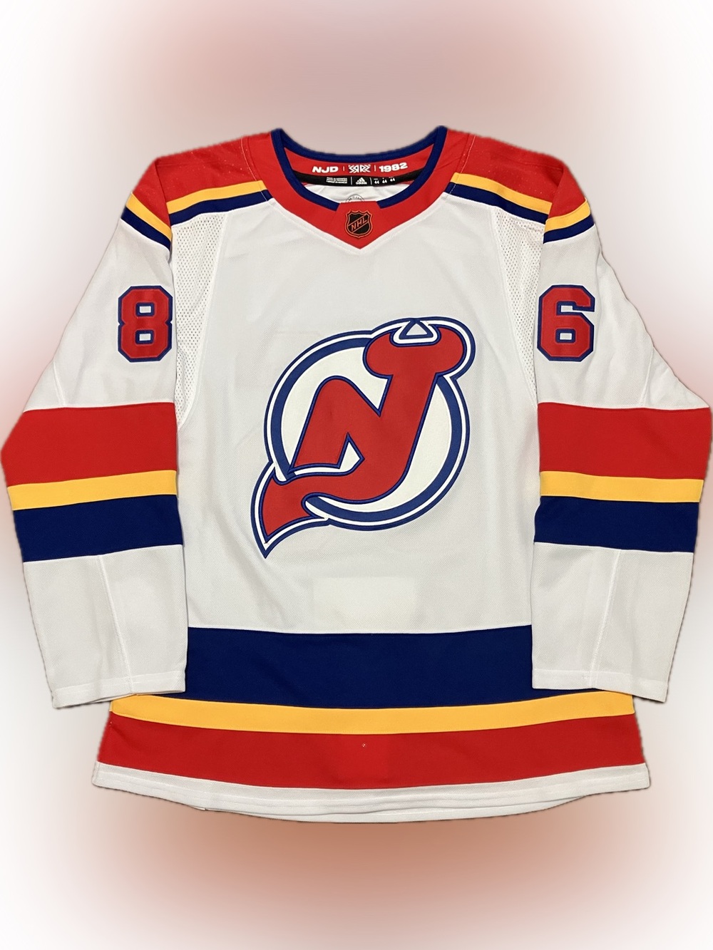New Jersey Devils Jack Hughes Reverse Retro 2.0 Adidas NHL Hockey Jersey Size 44